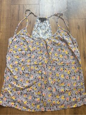 one clothing Lavender Floral Racerback Sleeveless Top